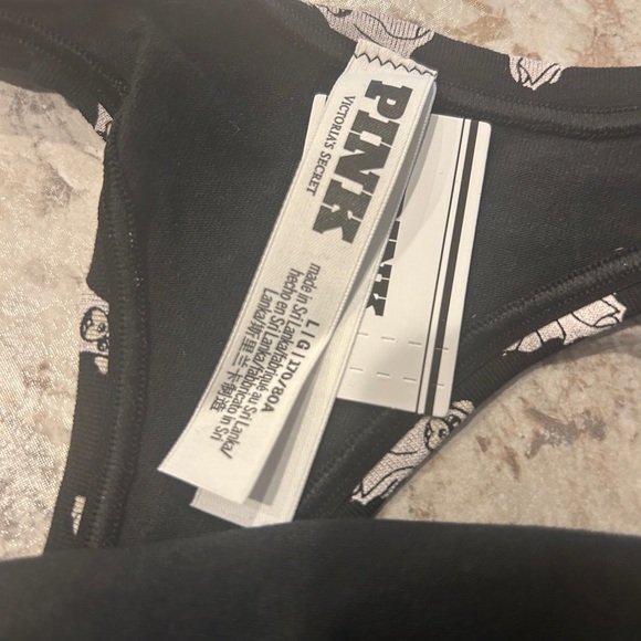 VS PINK HALLOWEEN PANTY Large Thong NWT Ghost Dog - Picture 4 of 6